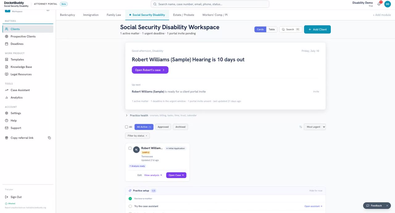 DocketBuddy demo preview